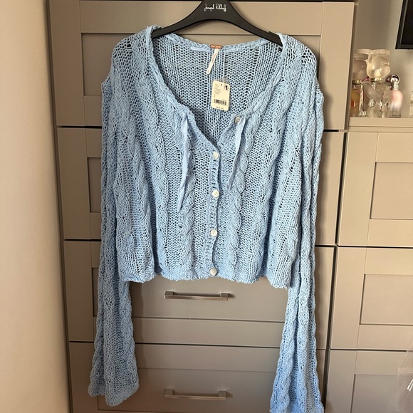 Free People Robyn Cardi - Blue Bell Blue Size Large NEW WITH TAGS! - Picture 3 of 5